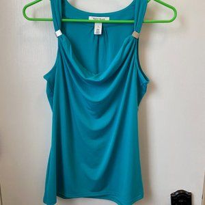 Teal and Silver Sleeveless Top
